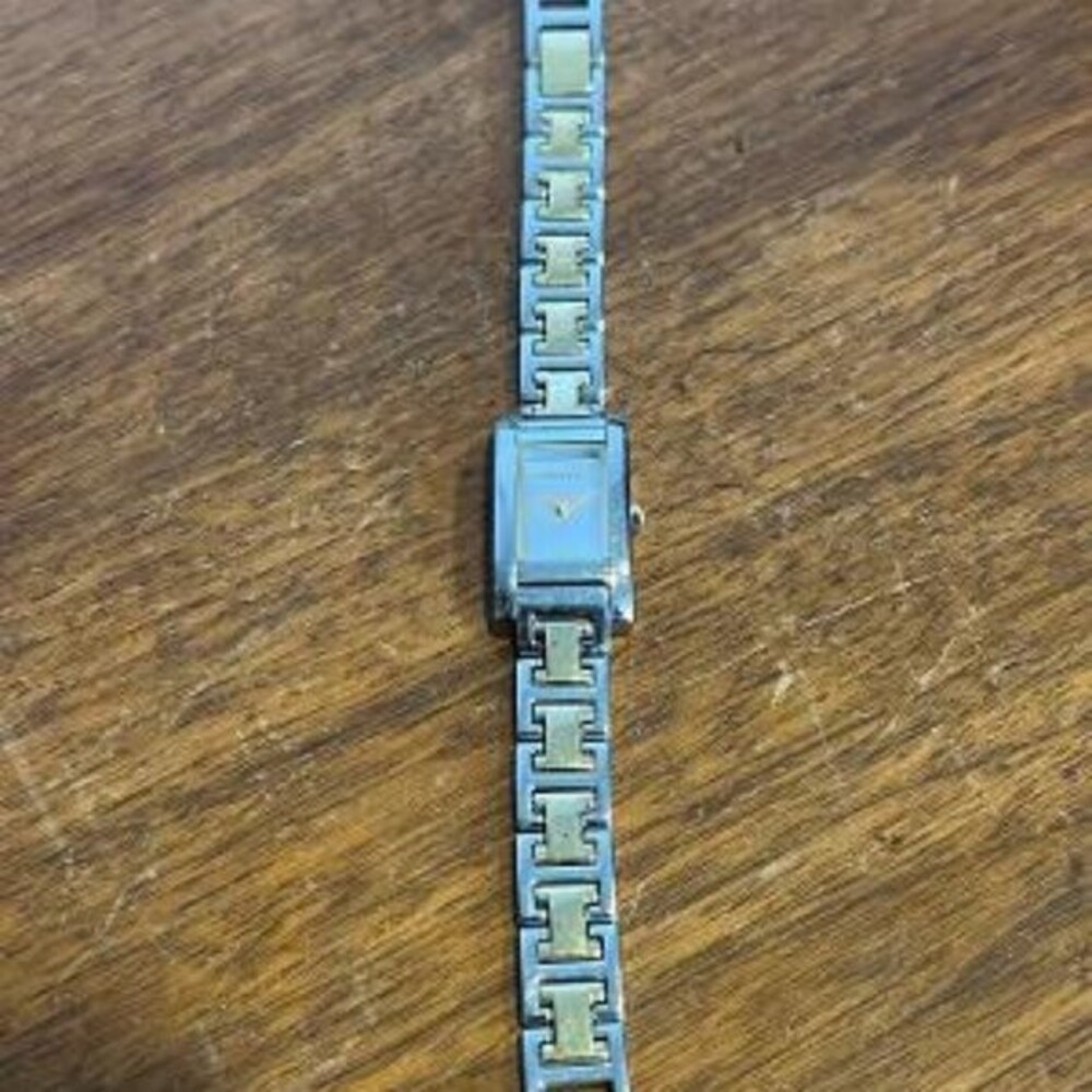 DKNY Women's Watch NY3208 Quartz Rectangle Silver Dial Two Tone Stainless Steel